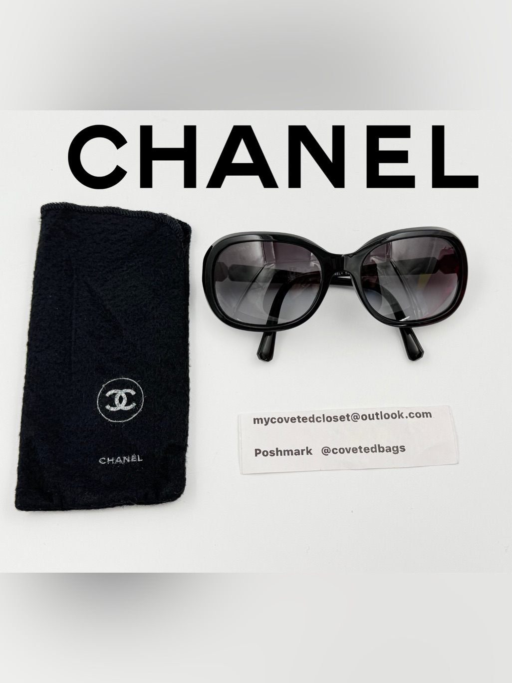 Chanel Black Rounded Sunglasses With Gradient Lenses W/Authenticate First Coa